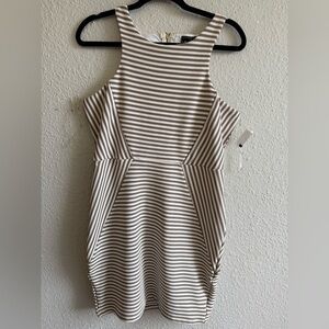 Trixxi Cream Asymmetrical Cut Out Tank Top